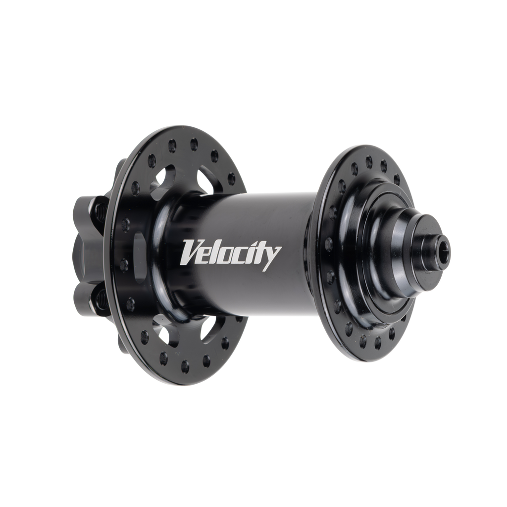 パーツ VELOCITY Race Disc Front Hub Black VELOCITY RACE FRONT BLACK CENTERLOCK DISC HUB - prowheelbuilder